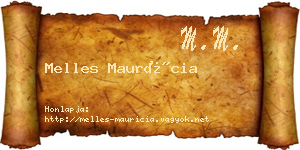 Melles Maurícia névjegykártya